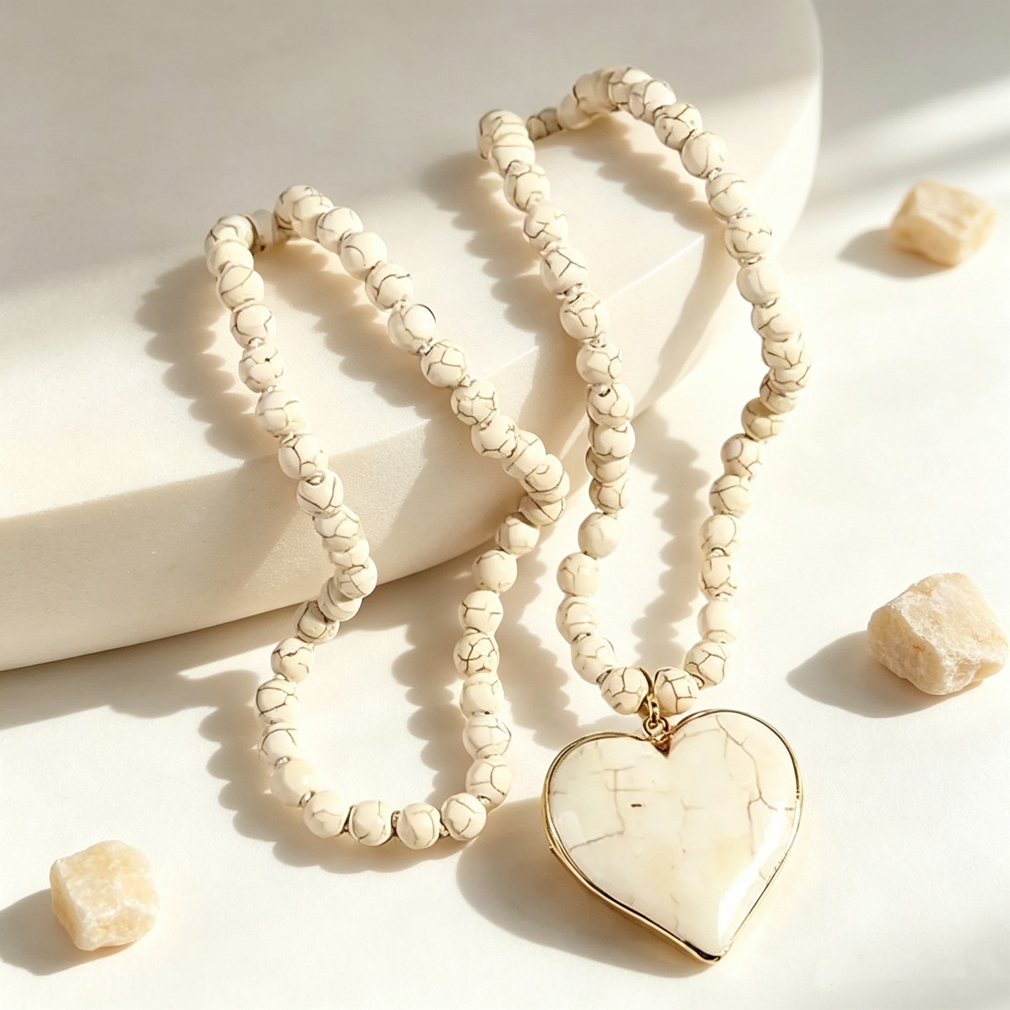 Turquoise Heart Beaded Necklace for Women
