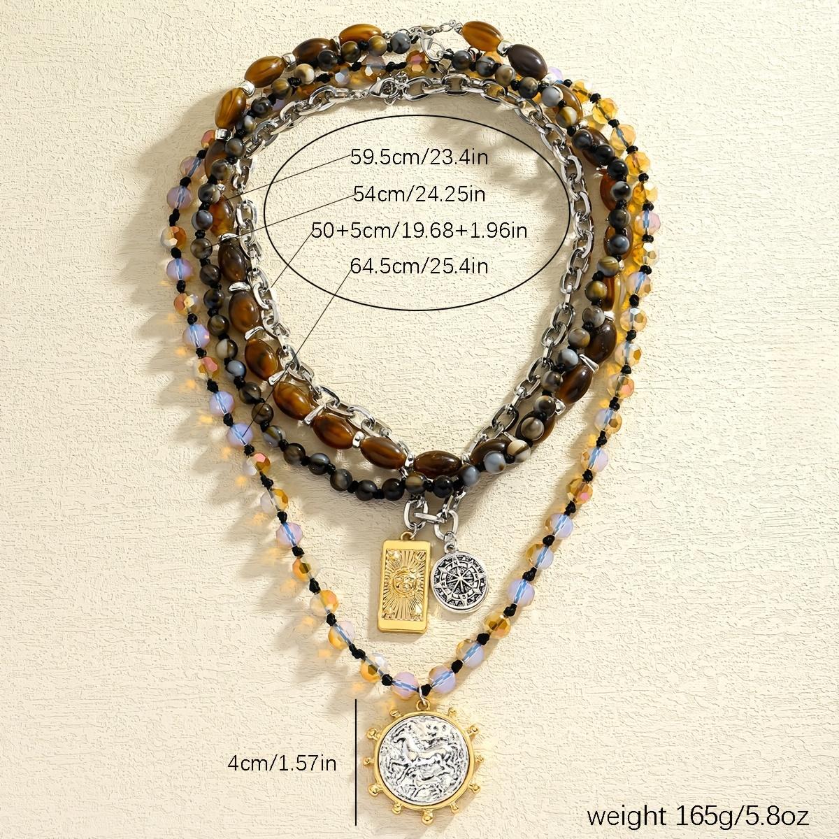 Tiger Eye Beaded Choker Necklace for Women