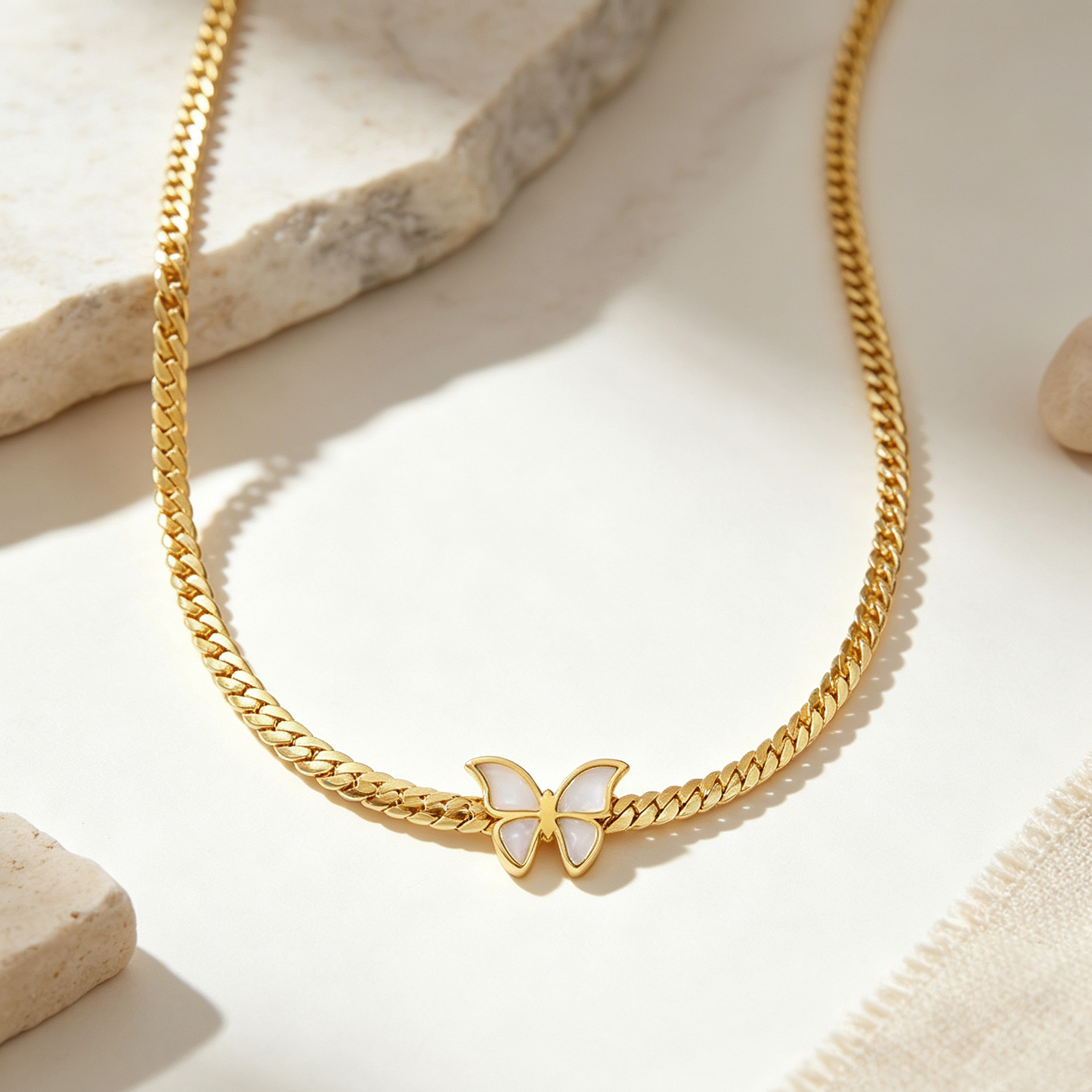 Gold Butterfly Jewelry Set for Women | Tarnish-Free Stainless Steel Necklace & Bracelet Gift Set