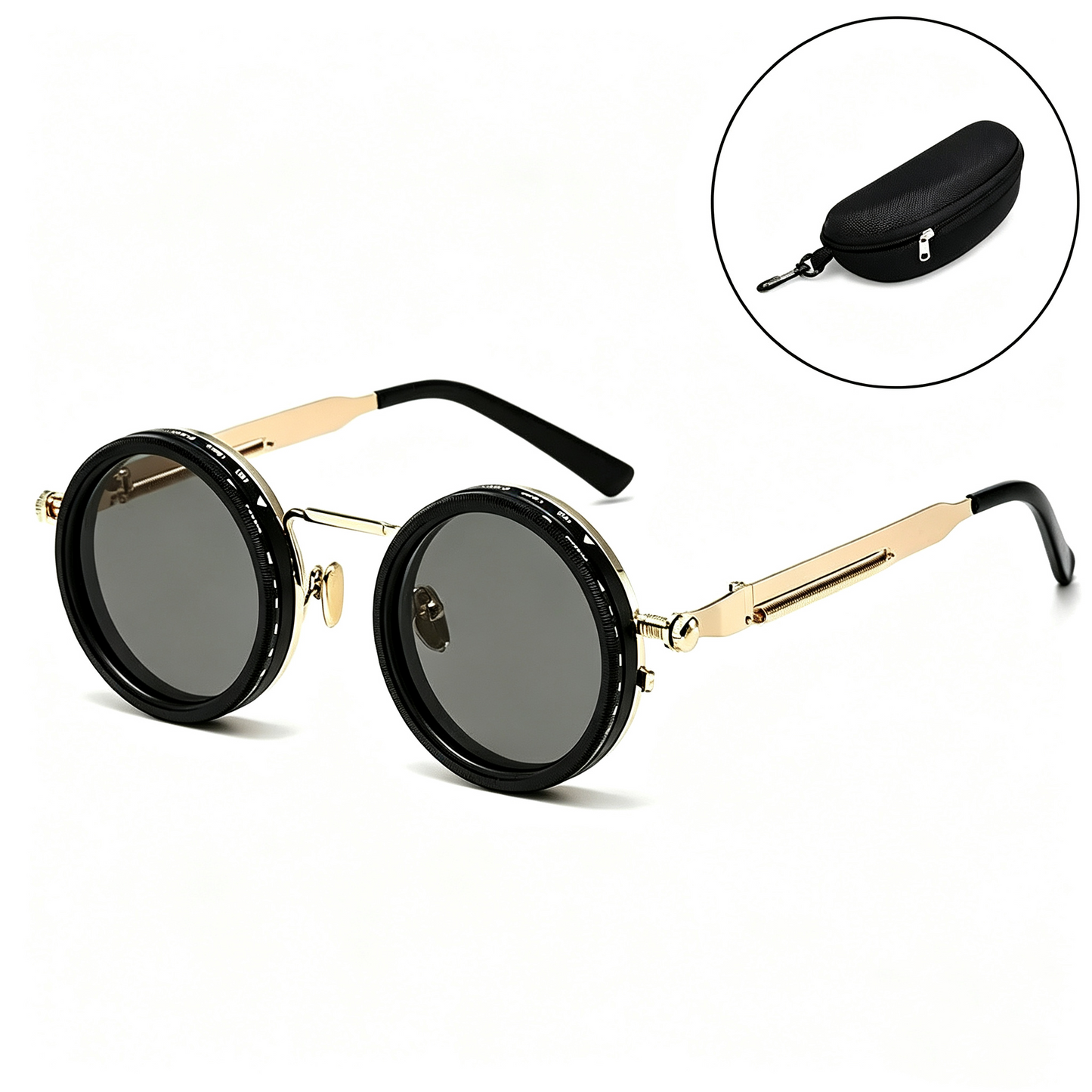 Retro Polarized Round Sunglasses | UV400 Adjustable ND Lens Sunglasses for Men & Women