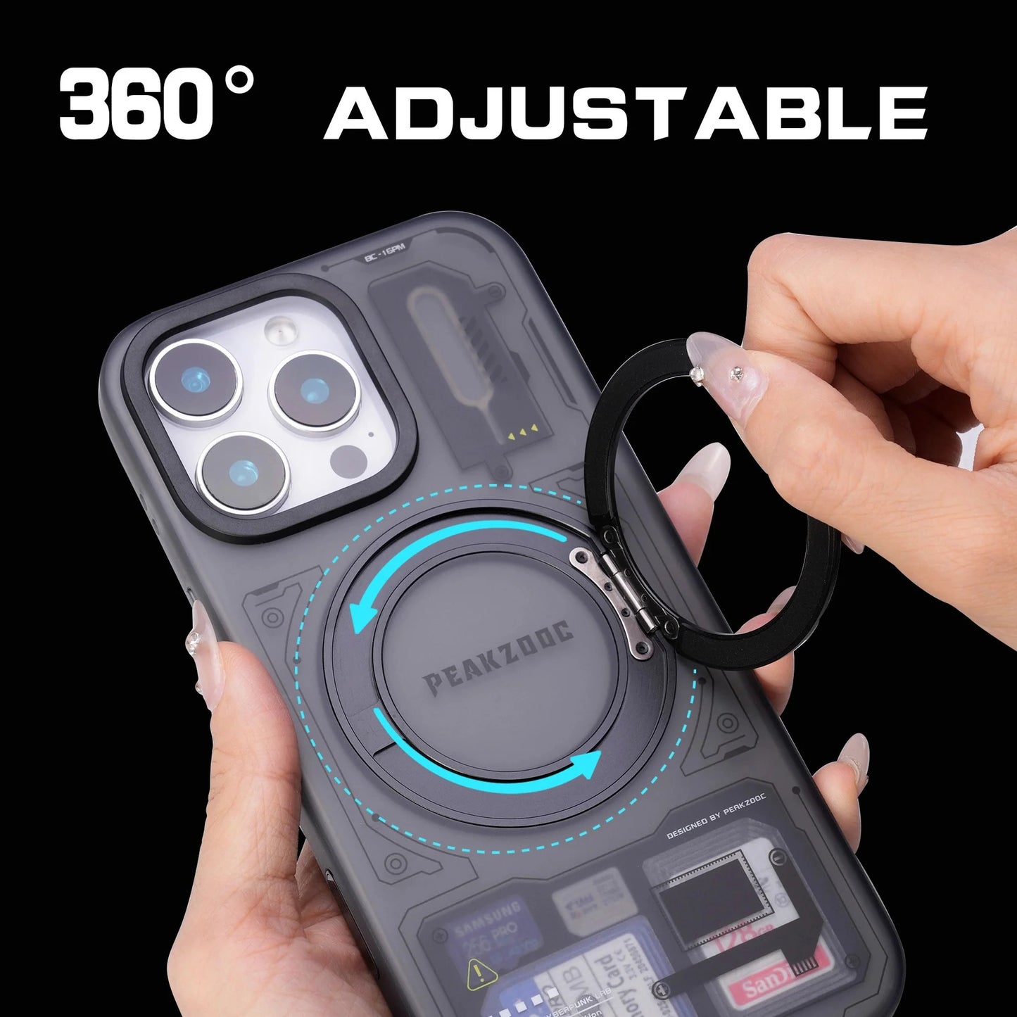 Case Magnetic Card Storage Phone Case with Stand - iPhone 15/16 Compatible