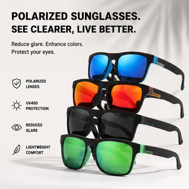 4-Pack Polarized Sports Sunglasses | UV400 Cycling Glasses