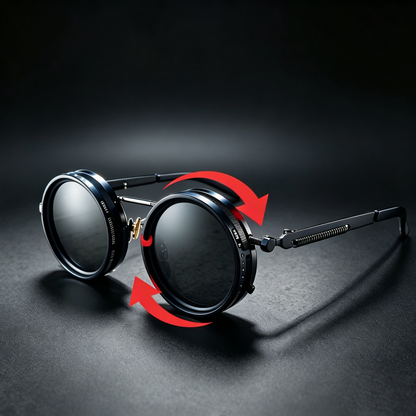 Retro Polarized Round Sunglasses | UV400 Adjustable ND Lens Sunglasses for Men & Women