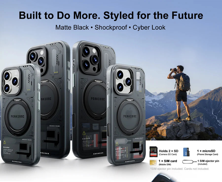 Case Magnetic Card Storage Phone Case with Stand - iPhone 15/16 Compatible