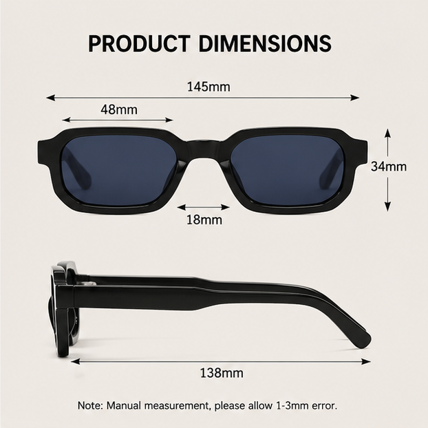 6-Pack Vintage Rectangle Sunglasses | UV400 Fashion Eyewear Set