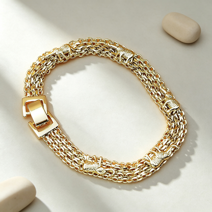 Gold Plated Elephant Charm Bracelet for Women