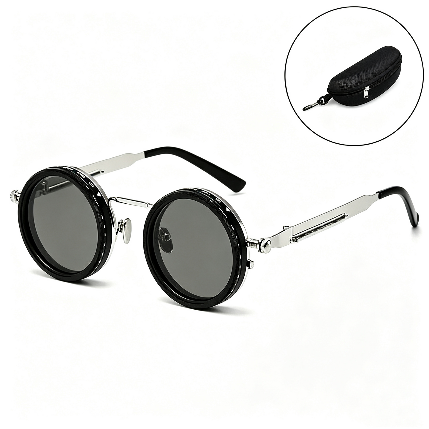 Retro Polarized Round Sunglasses | UV400 Adjustable ND Lens Sunglasses for Men & Women