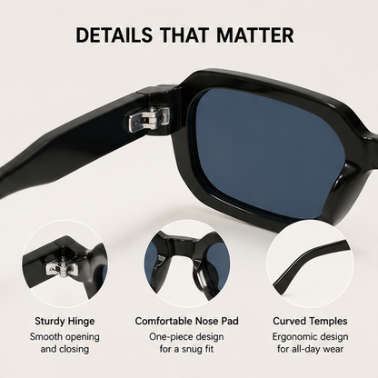 6-Pack Vintage Rectangle Sunglasses | UV400 Fashion Eyewear Set
