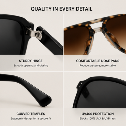 4-Pack Y2K Aviator Sunglasses | Polarized Unisex Retro Shades