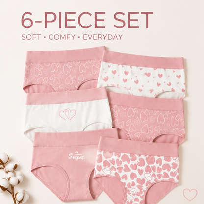 Women's Cotton High Waisted Panties 6-Pack | Soft Everyday Comfort