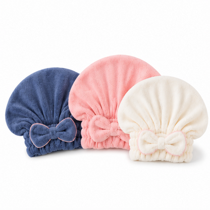Microfiber Hair Drying Cap 3-Pack | Soft Quick Dry Hair Towel Wrap