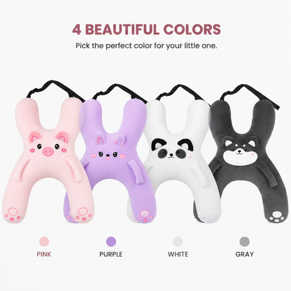 Kids Plush Pig Car Neck Pillow | Soft Travel Head Support Cushion