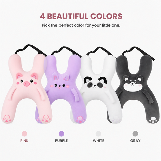Kids Plush Pig Car Neck Pillow | Soft Travel Head Support Cushion