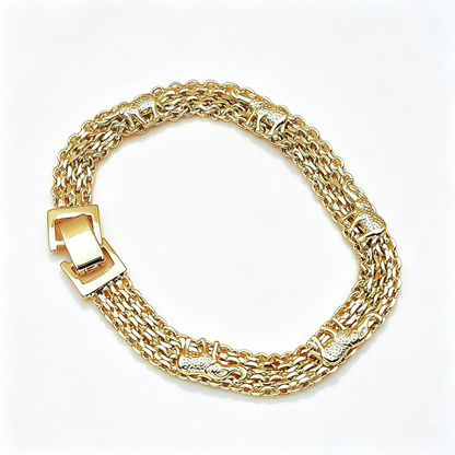 Gold Plated Elephant Charm Bracelet for Women