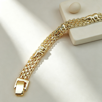 Gold Plated Elephant Charm Bracelet for Women