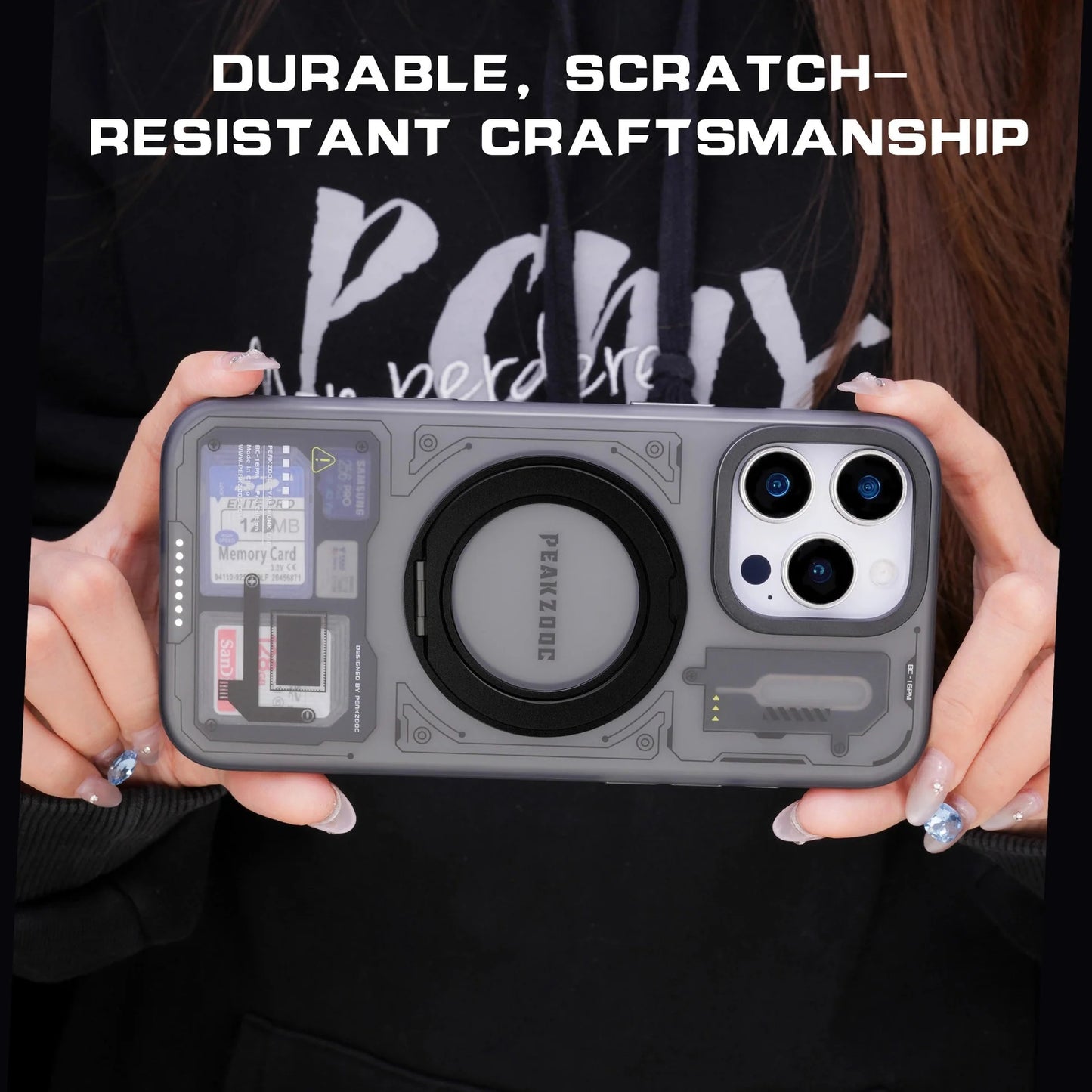 Case Magnetic Card Storage Phone Case with Stand - iPhone 15/16 Compatible