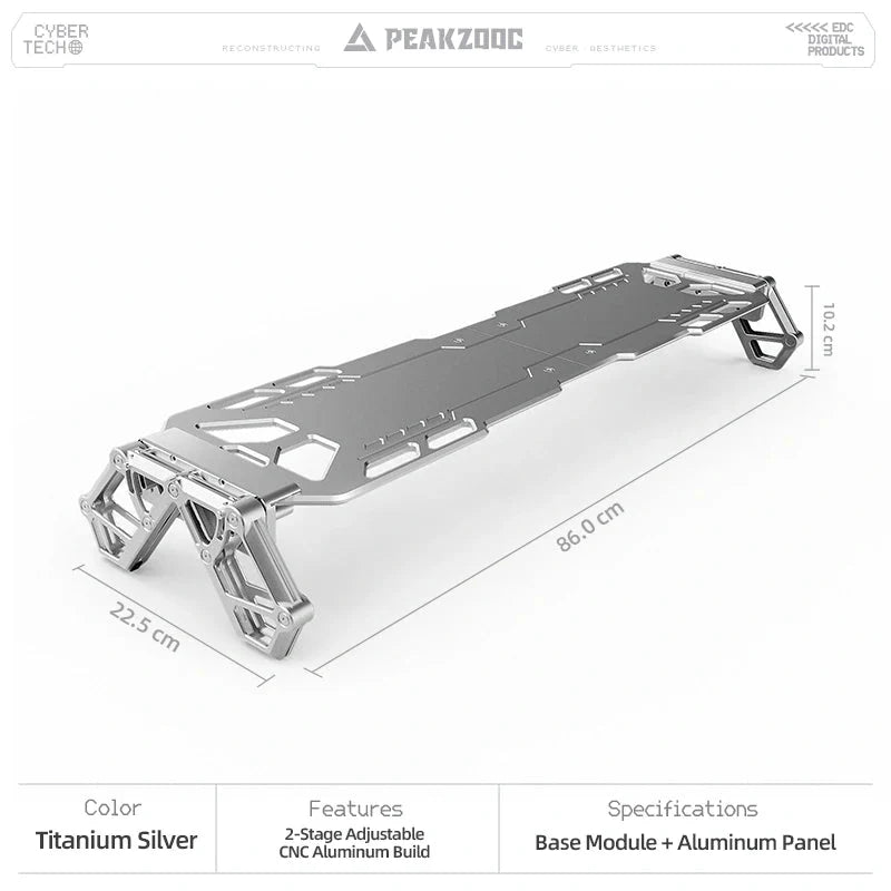 Modular Desk Riser Monitor Stand – Aluminum Legs & Metal Top Panel