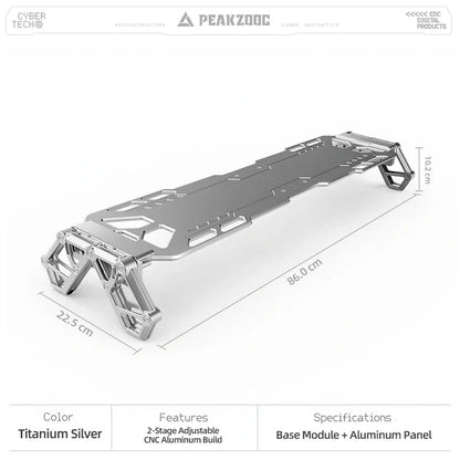 Modular Desk Riser Monitor Stand – Aluminum Legs & Metal Top Panel