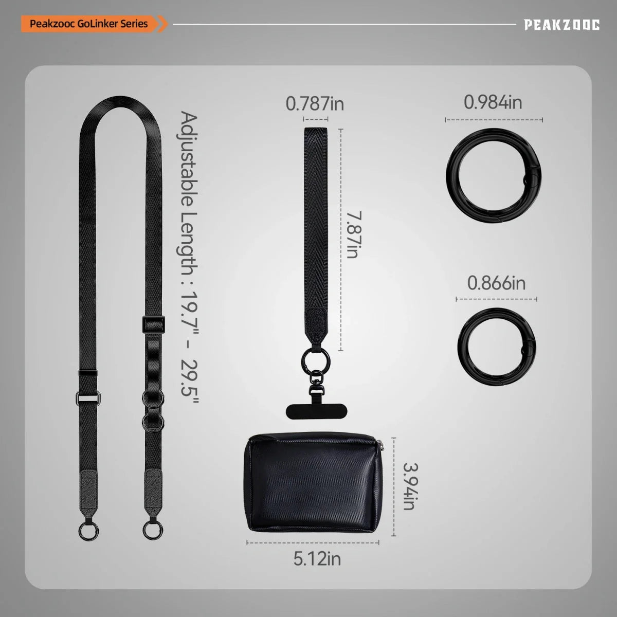 Phone Lanyard Kit with Wallet Pouch Adjustable Strap for All Phones