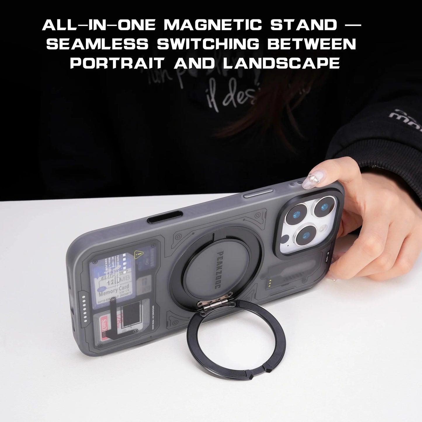 Case Magnetic Card Storage Phone Case with Stand - iPhone 15/16 Compatible