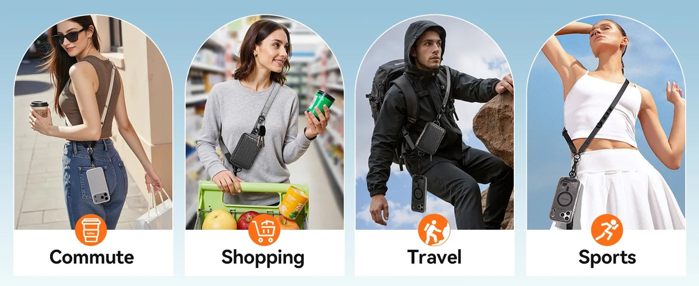 Phone Lanyard Kit with Wallet Pouch Adjustable Strap for All Phones