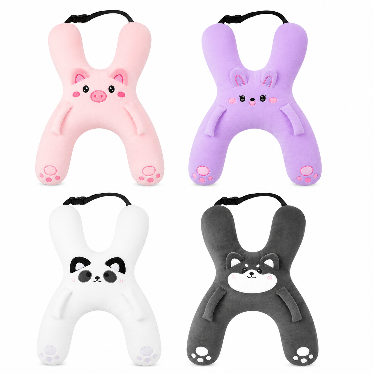 Kids Plush Pig Car Neck Pillow | Soft Travel Head Support Cushion