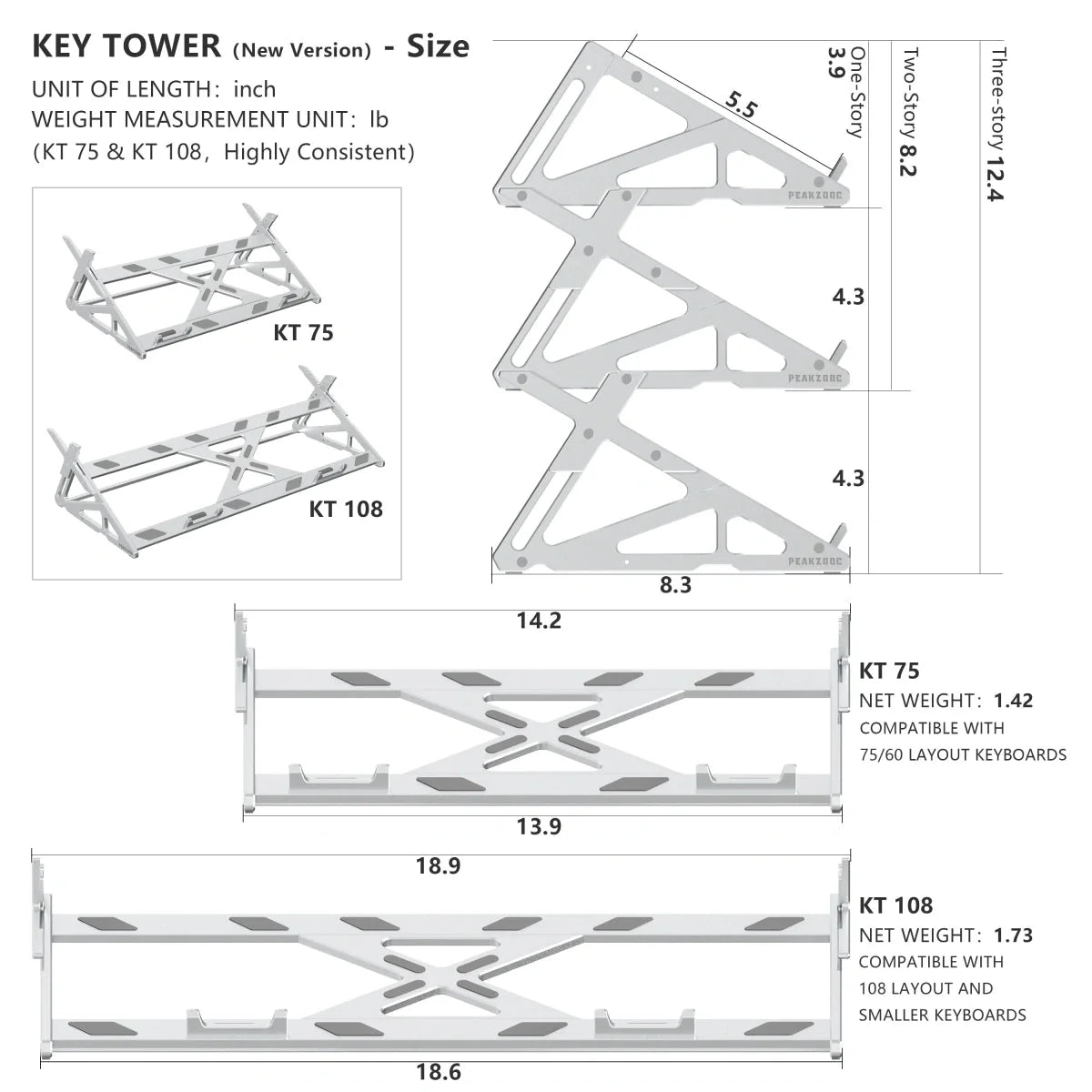 KT75/KT108 Apex Keyboard Display Stand – CNC Aluminum Keyboard Throne