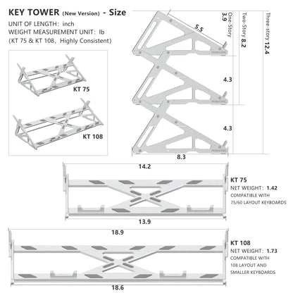 KT75/KT108 Apex Keyboard Display Stand – CNC Aluminum Keyboard Throne