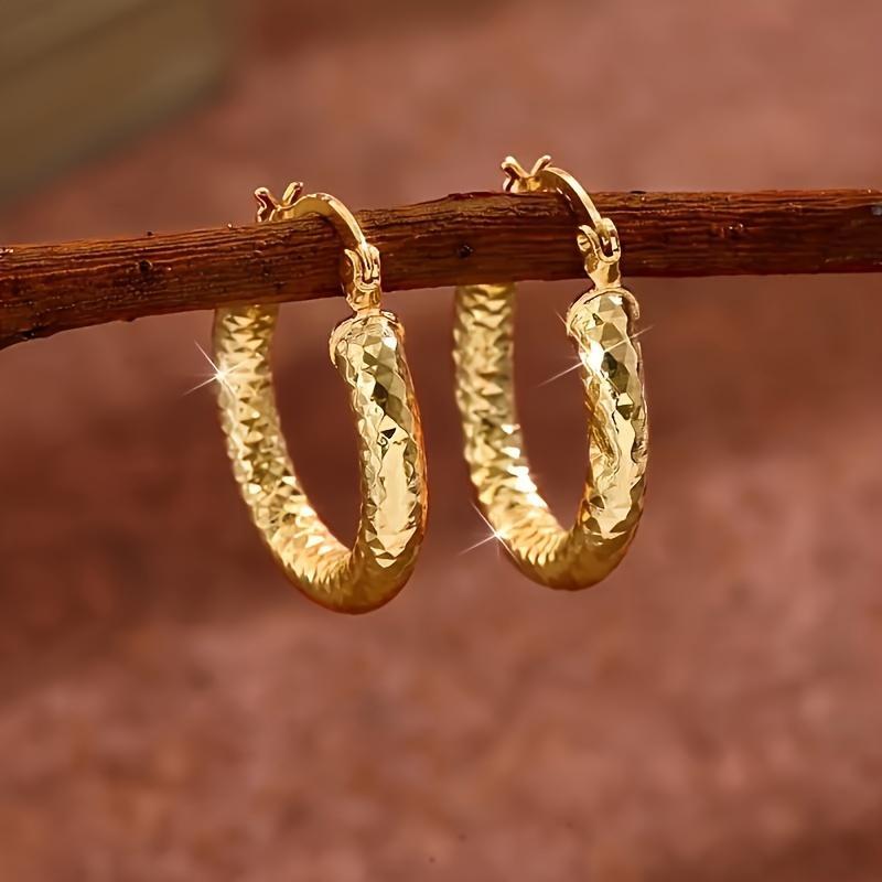 2 Pairs 14K Gold Plated Twisted Hoop Earrings for Women & Men | Lightweight Round Hoop Earrings