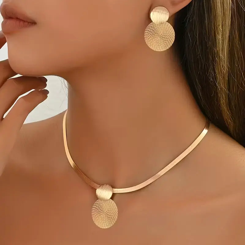 14K Gold Plated Snake Chain Jewelry Set for Women