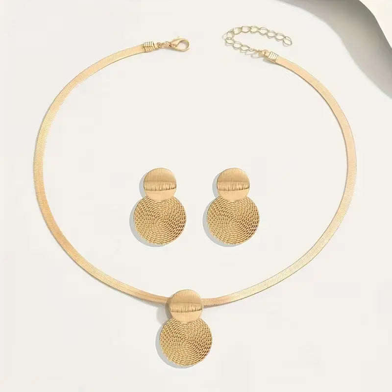 14K Gold Plated Snake Chain Jewelry Set for Women