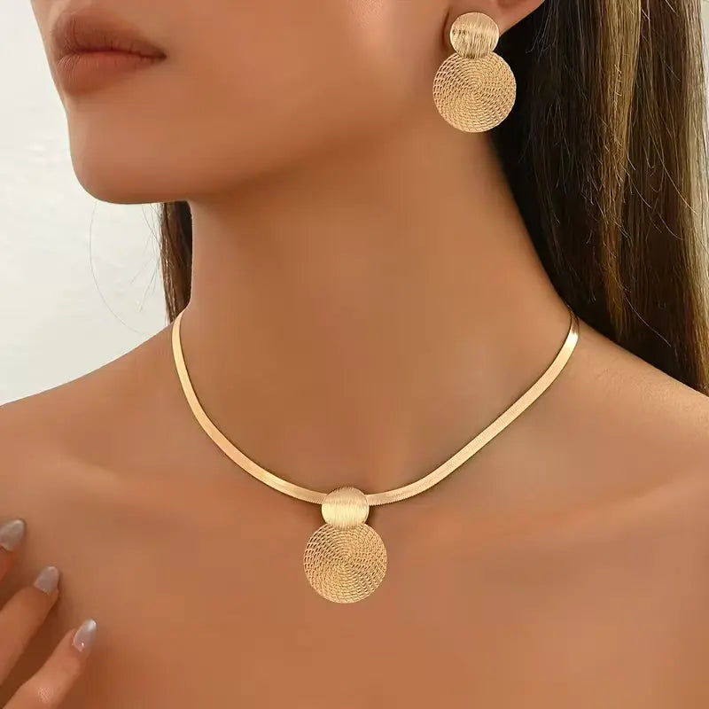 14K Gold Plated Snake Chain Jewelry Set for Women