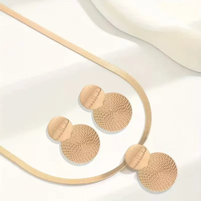 14K Gold Plated Snake Chain Jewelry Set for Women