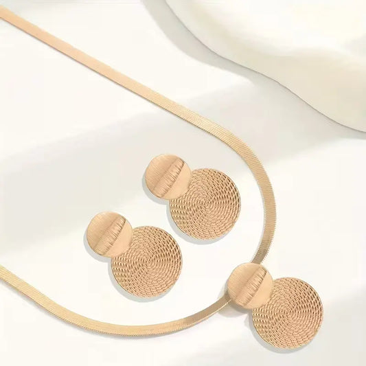14K Gold Plated Snake Chain Jewelry Set for Women