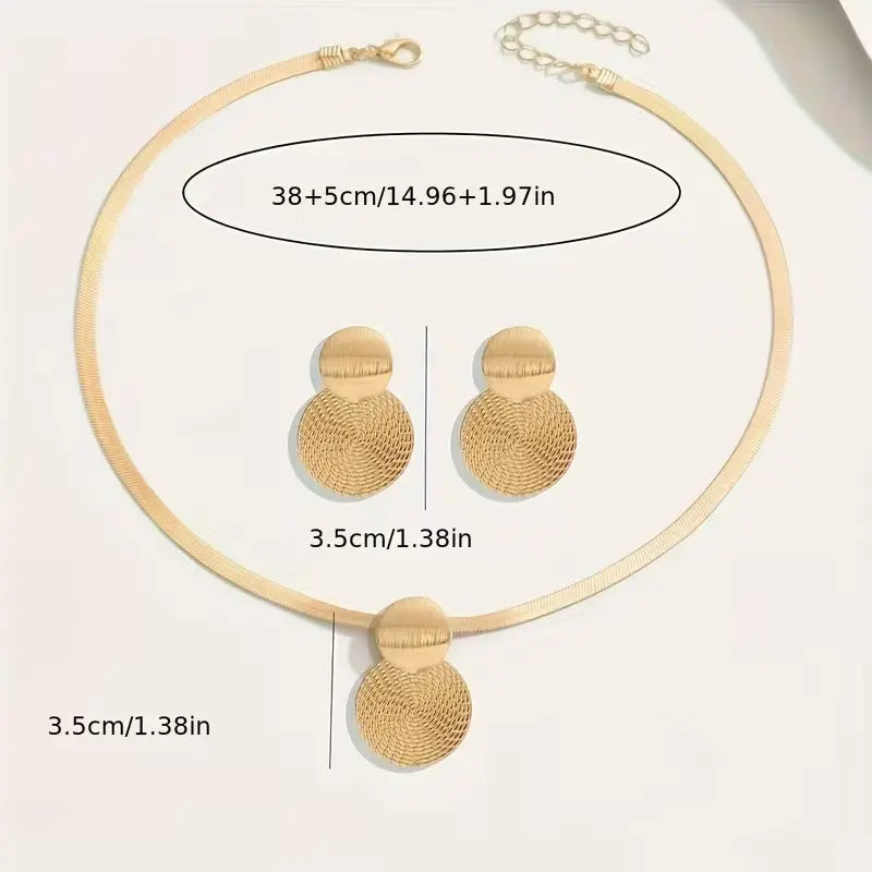 14K Gold Plated Snake Chain Jewelry Set for Women