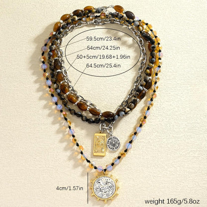 Tiger Eye Beaded Choker Necklace for Women