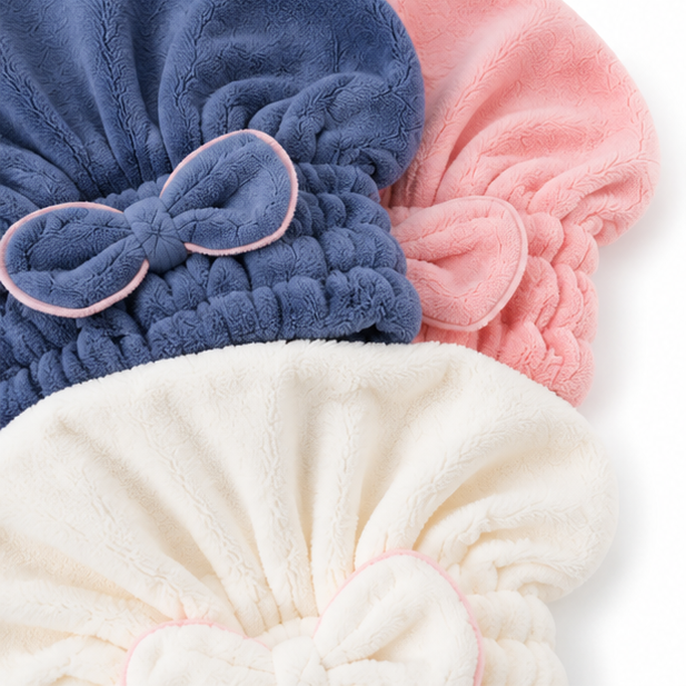 Microfiber Hair Drying Cap 3-Pack | Soft Quick Dry Hair Towel Wrap